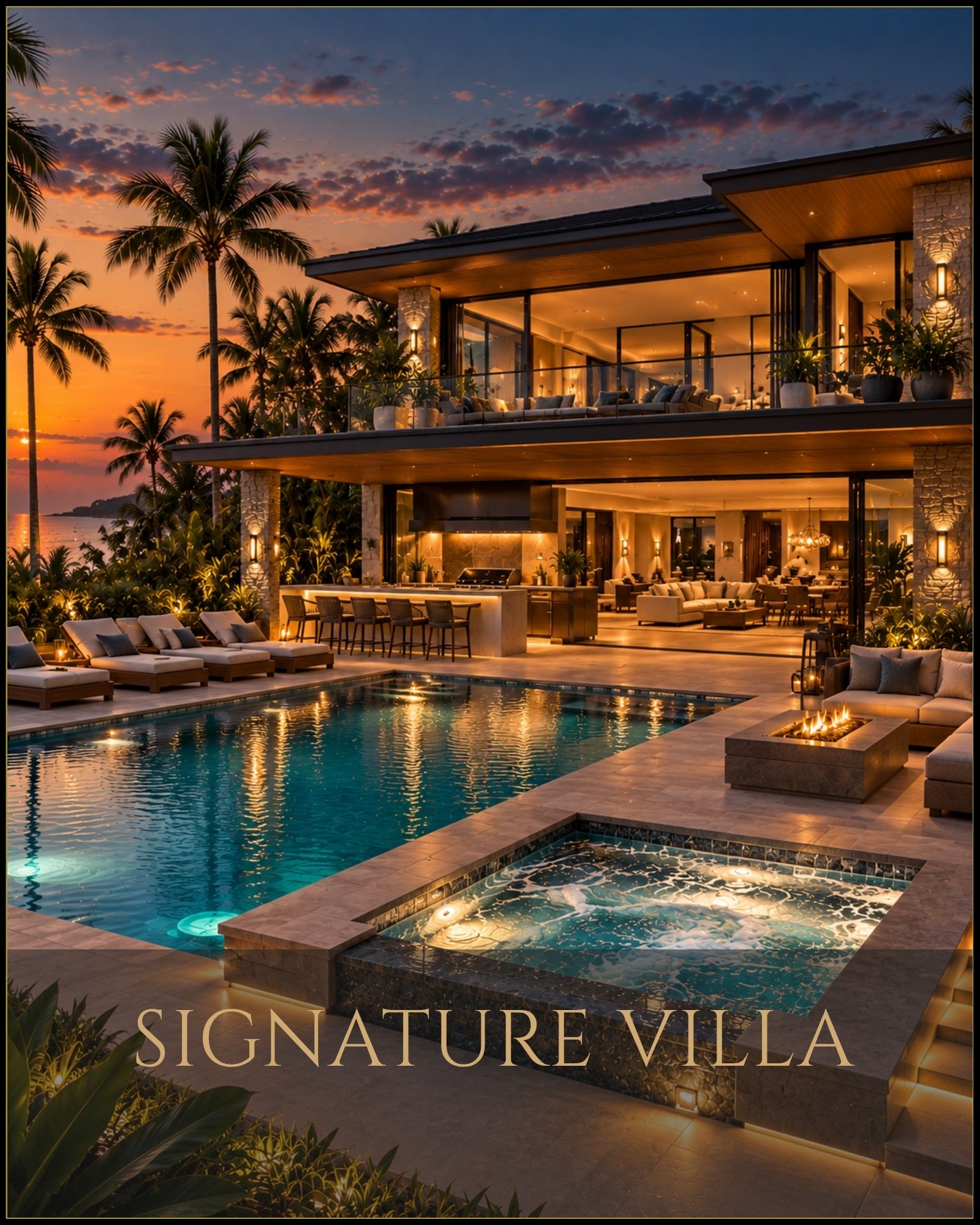 Signature Villa – exklusive Neubau-Strandimmobilie in Brasilien mit Pool, Whirlpool, Outdoorküche und weitläufiger Terrasse zum Verkauf.