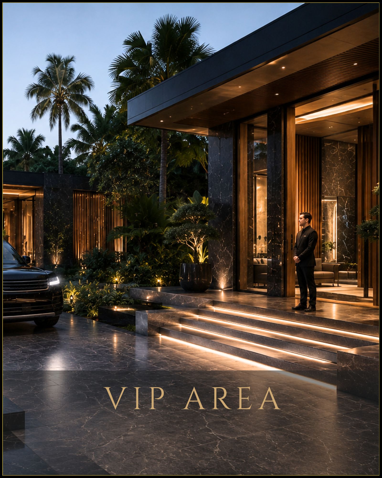 Exklusive VIP Area eines hochwertigen Lifestyleprojekts